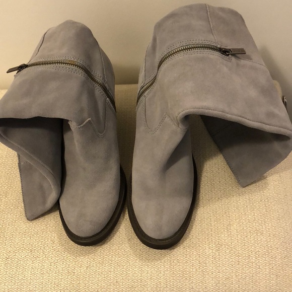 Calvin Klein suede gray leather high boots - Picture 8 of 8